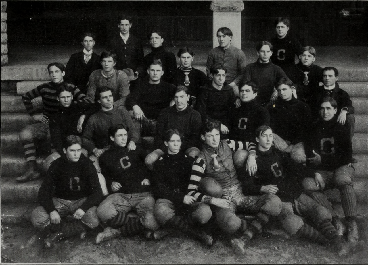 Vintage Clemson football squad photograph showing the full team