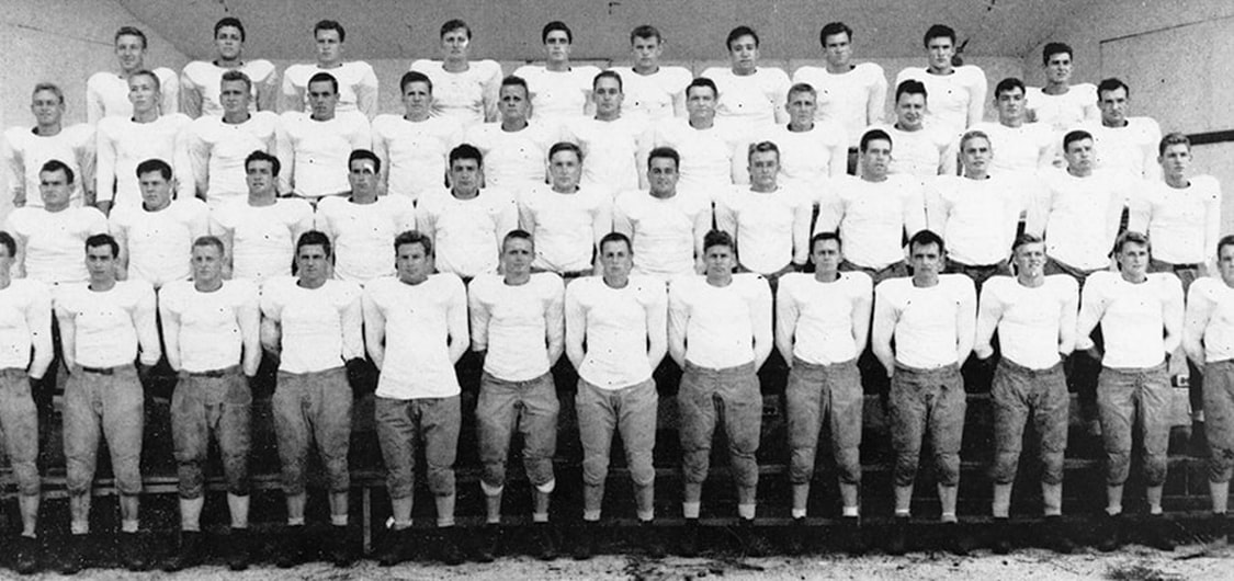 Vintage Florida State football team photograph showing the full squad